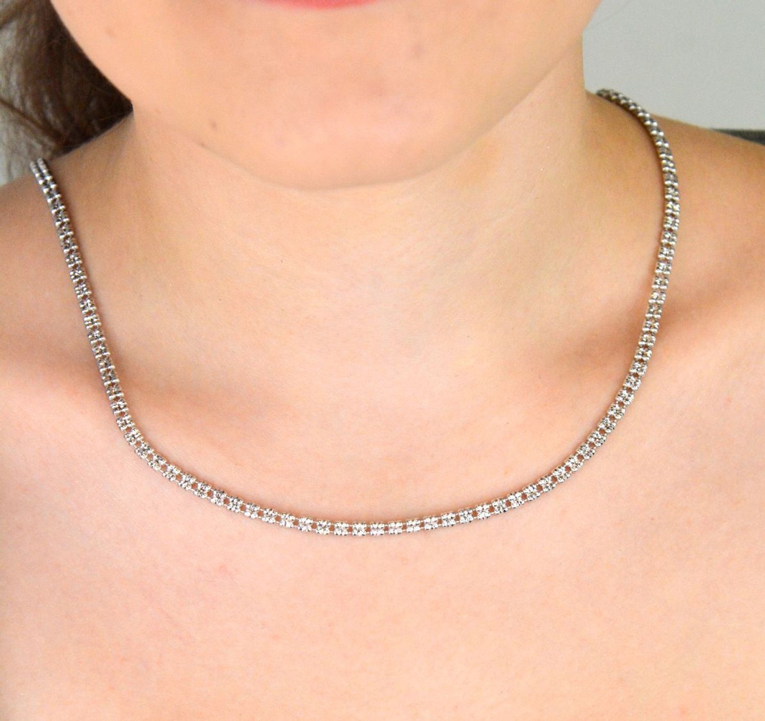 Naszyjnik srebrny z grawerowanymi kuleczkami w geometrycznym układzie - rozmiar 42cm.jpg